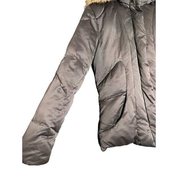 Calvin Klein Coat Womens Small Brown Puffer Parka Jacket Faux Fur Trim Duck Down - Picture 4 of 12